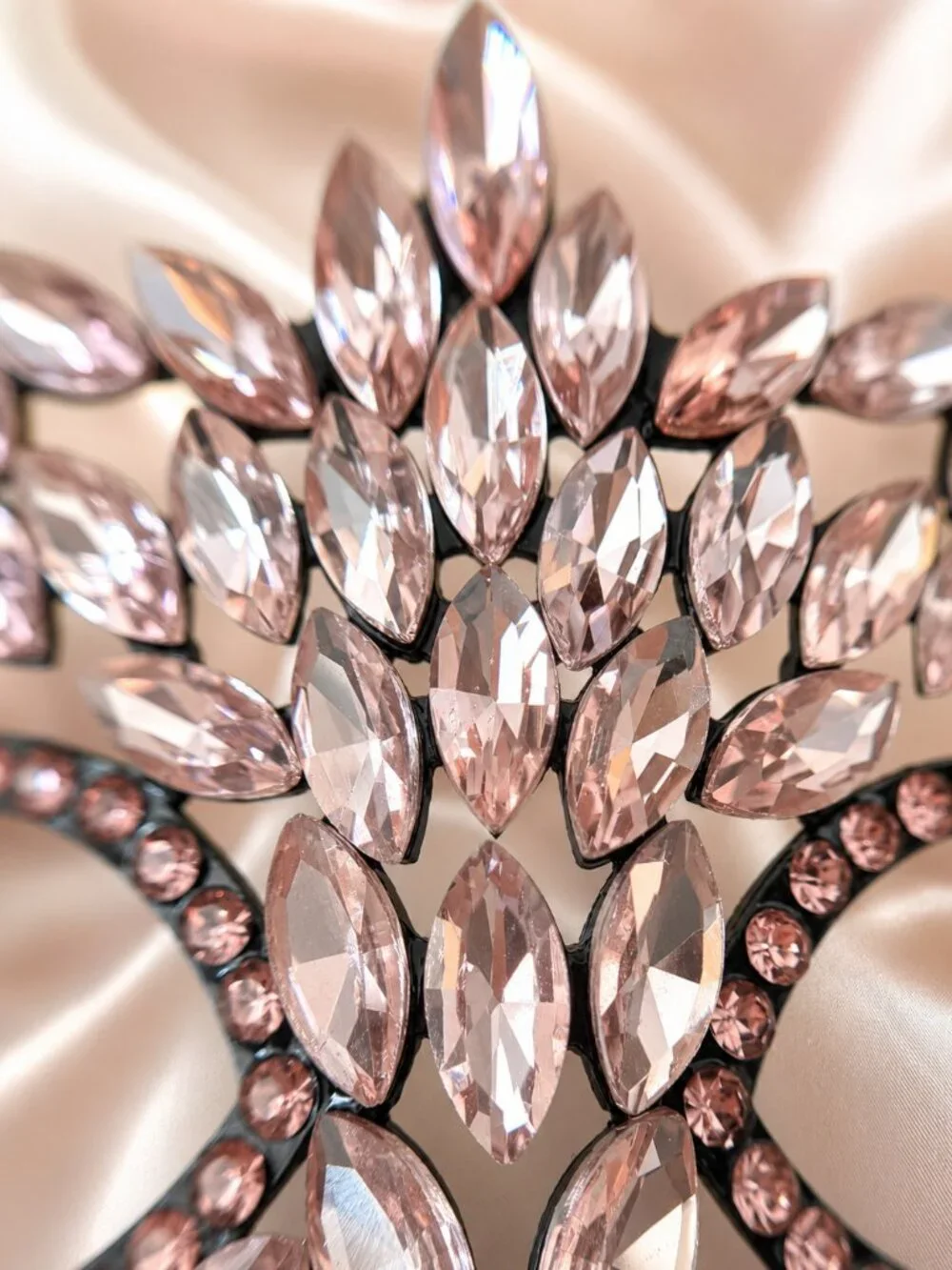 Baby Pink Rhinestone Eye Mask, Masquerade Ball Accessory, Theater and cosplay